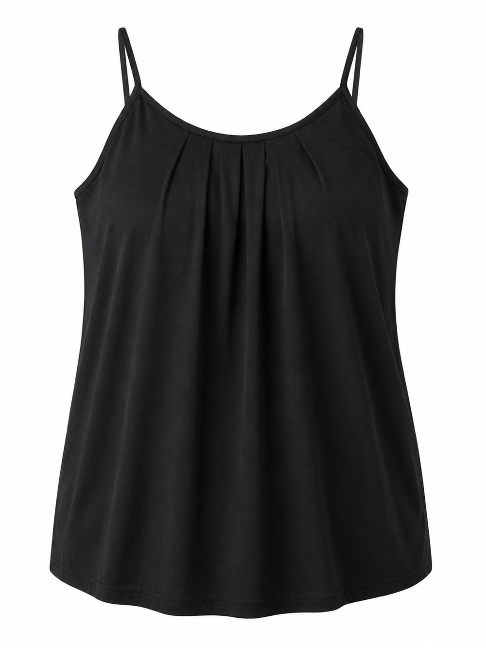 SHEIN Women's Black Pleated Spaghetti Strap Tank Top Size XXL - Picture 1 of 4